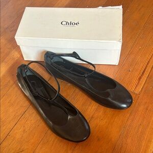 Chloé Black Ballet Flats New in Box euro 40